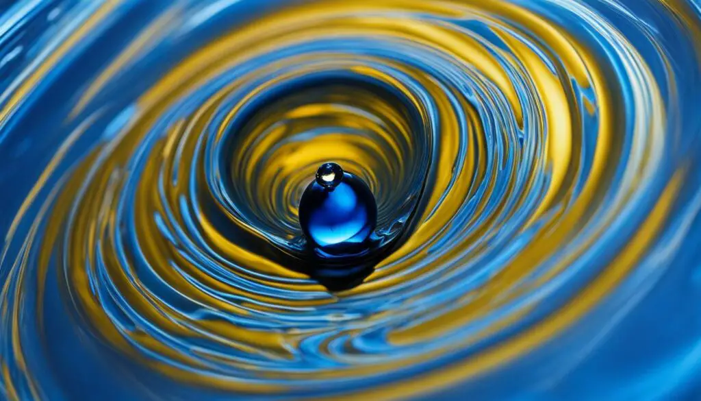 Symbolic image of a water droplet forming and falling, representing the transient nature of emotions
