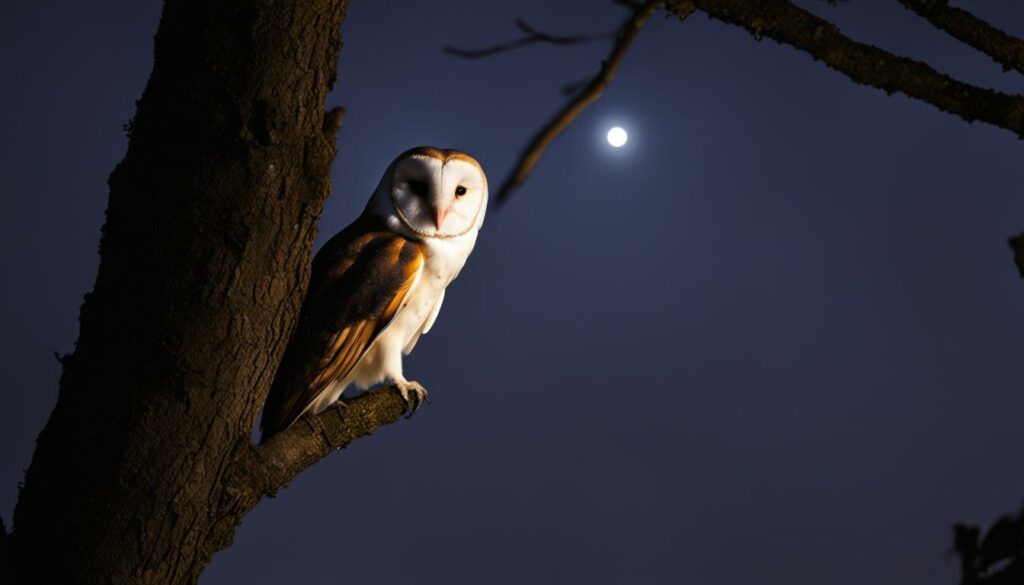 barn owl in a tree