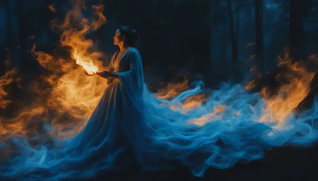 blue fire symbolism in dreams