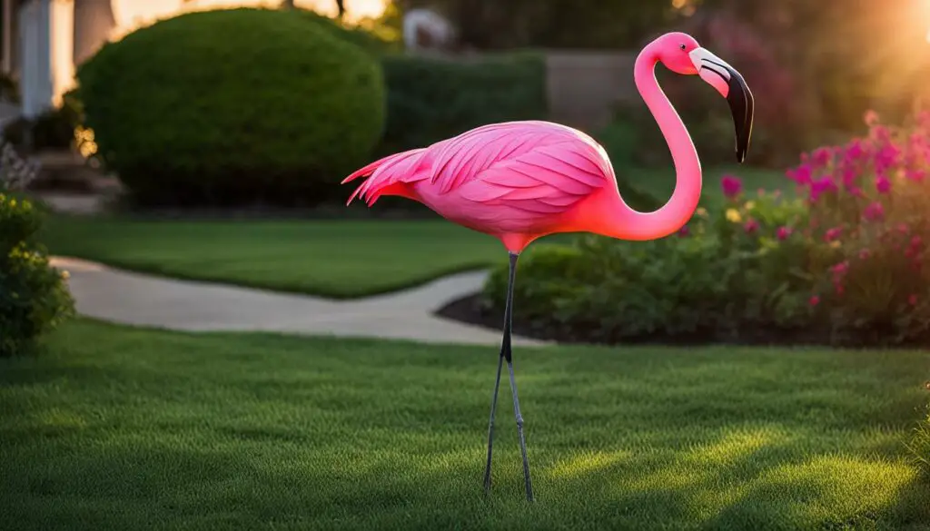 pink flamingo yard decoration